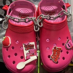 New! Women’s CROCS  - Bright Pink with Fun Charms